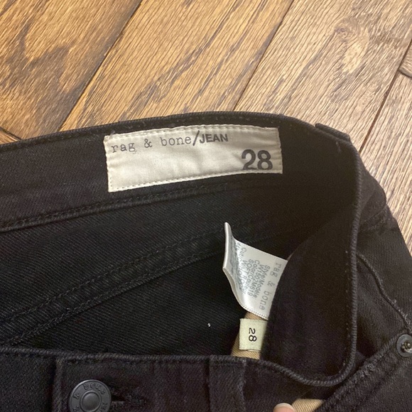 Rag & Bone Jean Black Distressed Skinny Jeans - Picture 2 of 3